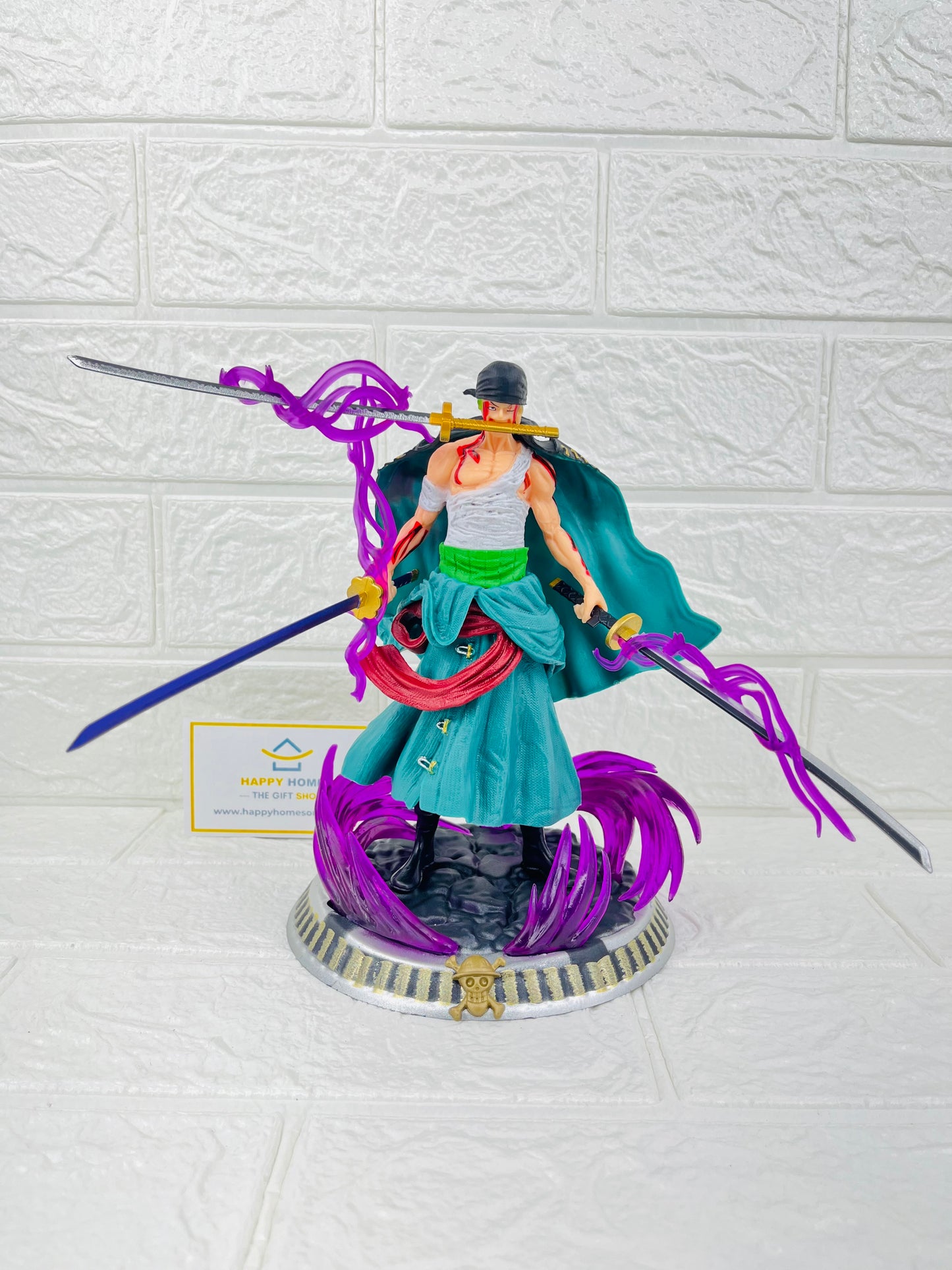 21 cm Zoro Bloodbath Purple Flames One Piece Figurine