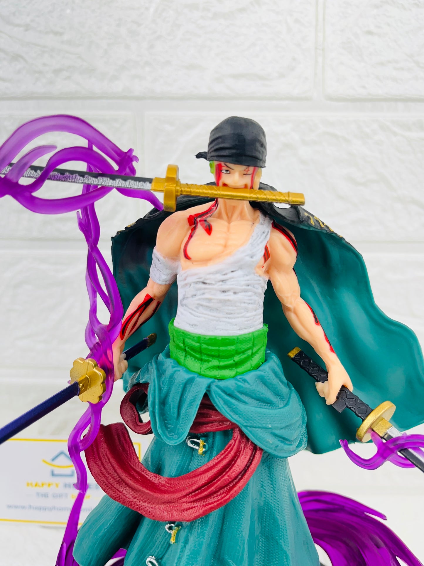 21 cm Zoro Bloodbath Purple Flames One Piece Figurine