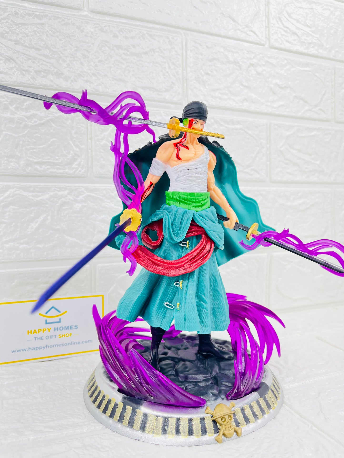 21 cm Zoro Bloodbath Purple Flames One Piece Figurine