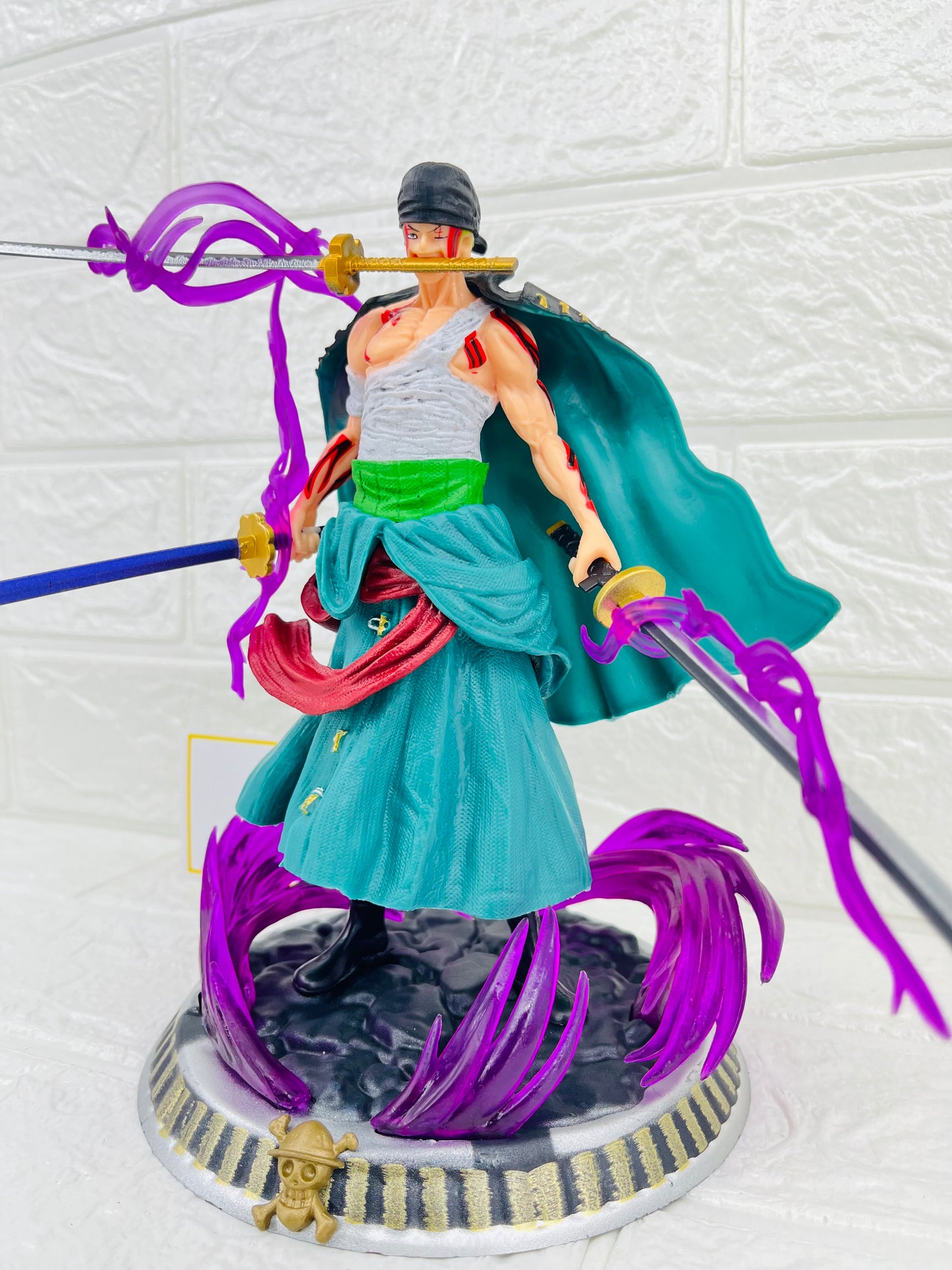 21 cm Zoro Bloodbath Purple Flames One Piece Figurine