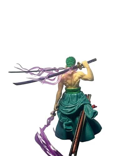 19 cm Roronoa Zoro Three Sword Style Purple Flames One Piece Figurine