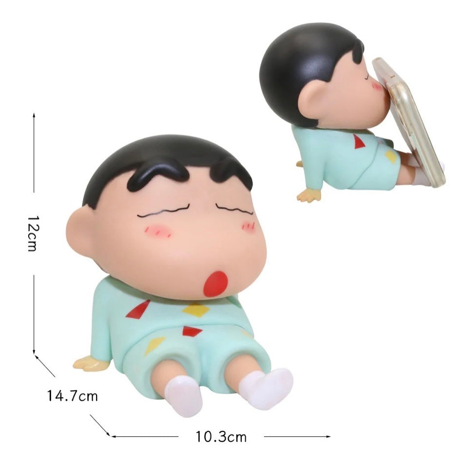 12 cm Big Light Blue Shin-chan Mobile Stand Figurine