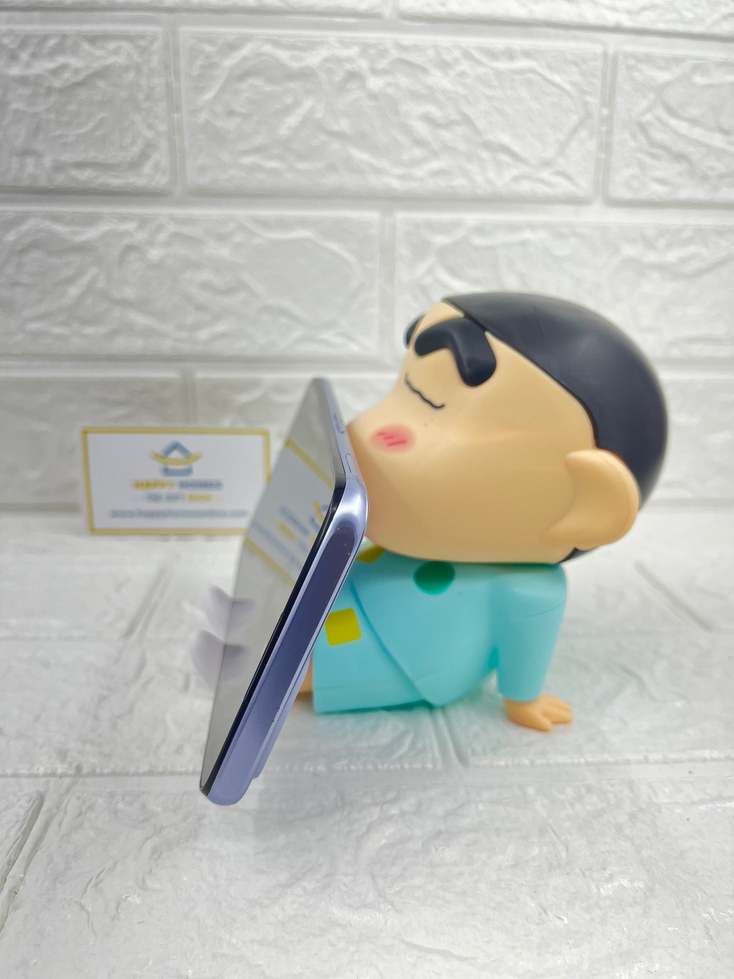 12 cm Big Light Blue Shin-chan Mobile Stand Figurine