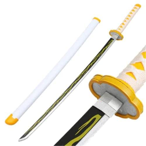 104 cm - Zenitsu Demon Slayer - Demon Slayer - Life Size Wooden Katana