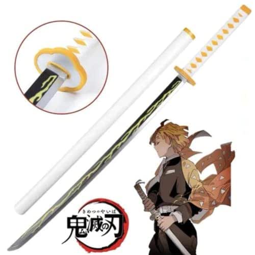 104 cm - Zenitsu Demon Slayer - Demon Slayer - Life Size Wooden Katana
