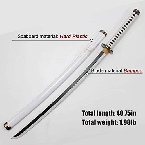 104 cm - White Wado Ichimonji Zoro - One Piece - Life Size Wooden Katana