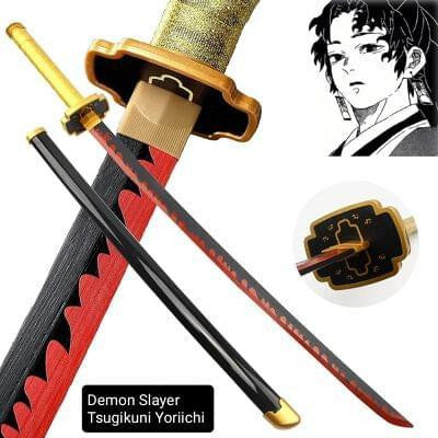 104 cm - Yoriichi Tsugikuni - Demon Slayer - Life Size Wooden Katana