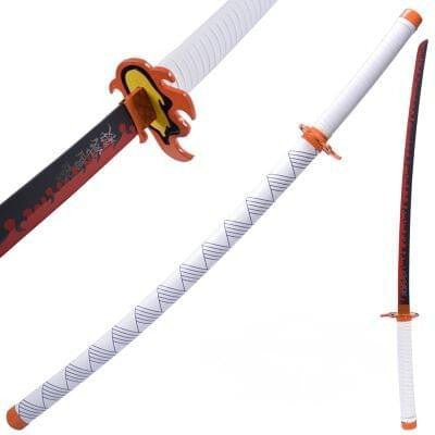 104 cm - Kyojuro Rengoku - Demon Slayer - Life Size Wooden Katana