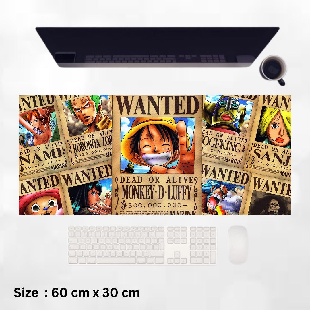 Wanted One Piece Poster - Desk Mat - 60 x 30 x 0.3 cm