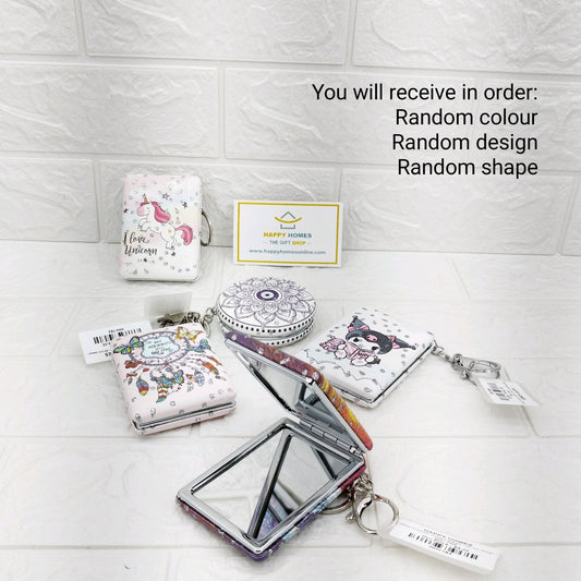 Glitter Cosmetic mirror keychain - All mix design - both shape
