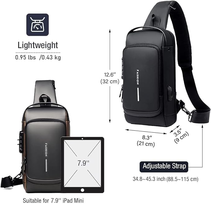 Anti theft cross body bag