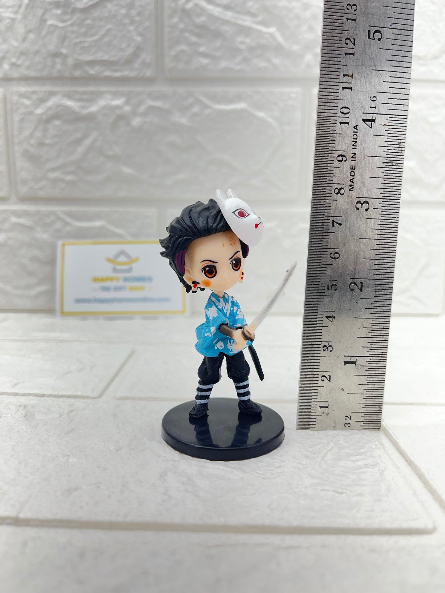 Cat Mask Blue Tanjiro Small Demon Slayer Figurine