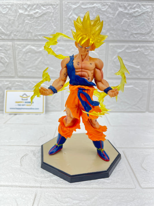 Electic Aura Half Shirt Yellow Hair Goku Dragon ball Figurine