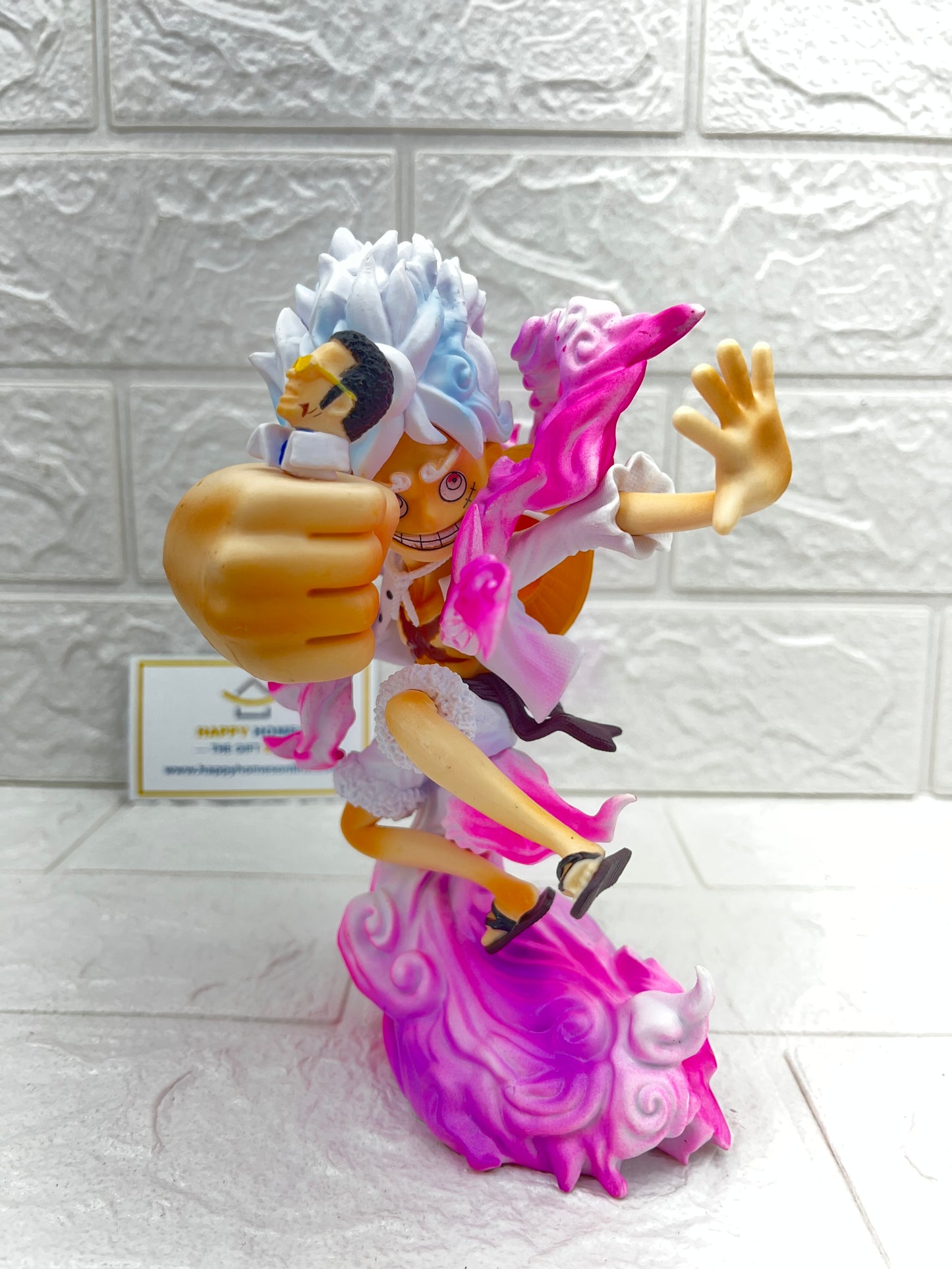 Pink Cloud White Luffy One Piece Figurine