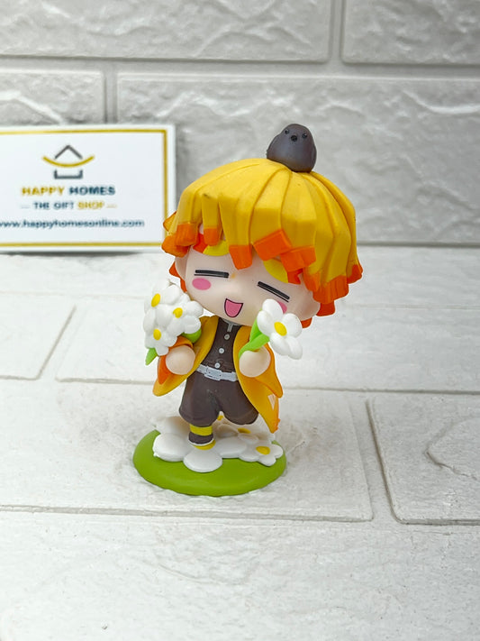 Happy Flowery Zenitsu Demon Slayer Figurine