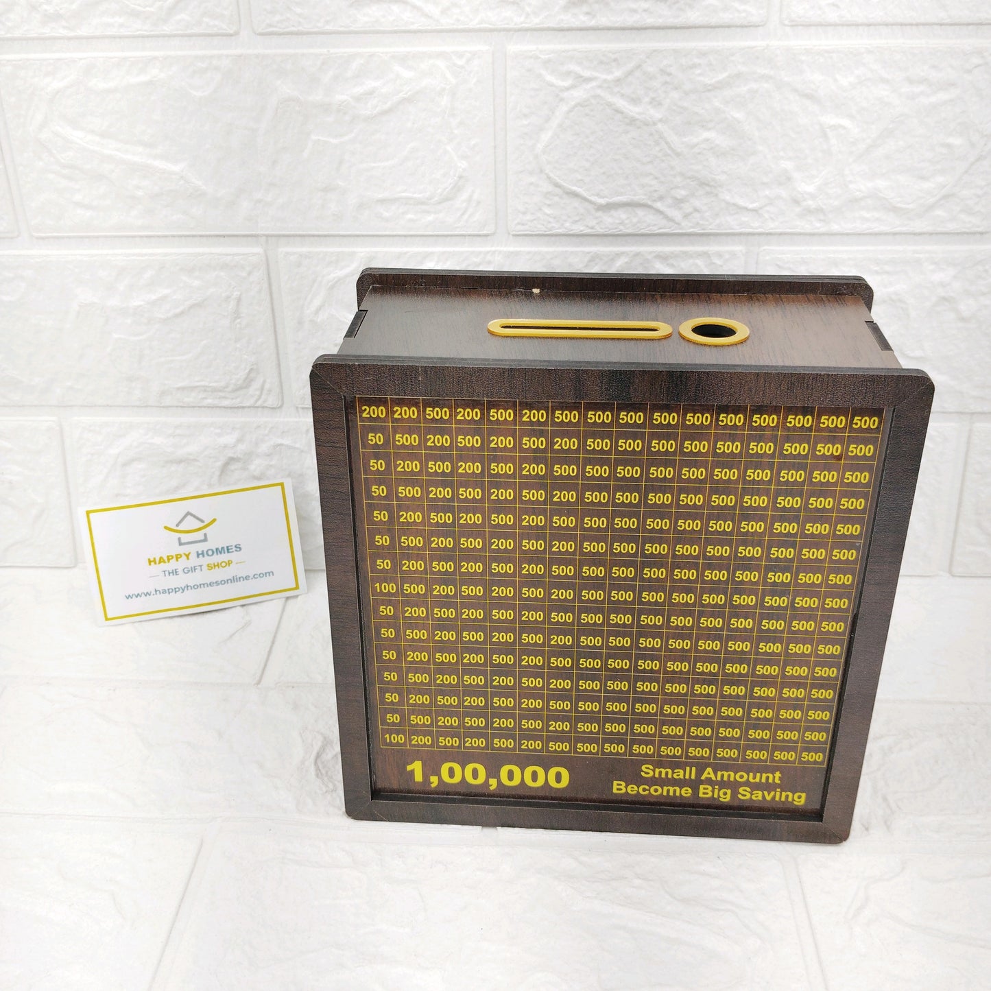 Wooden money saving box