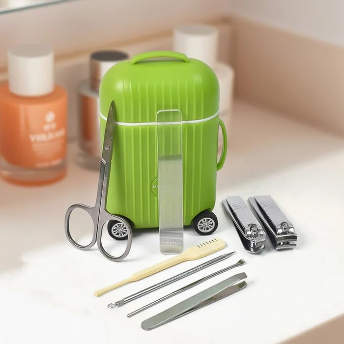 8 PC manicure set-suitcase trolley design