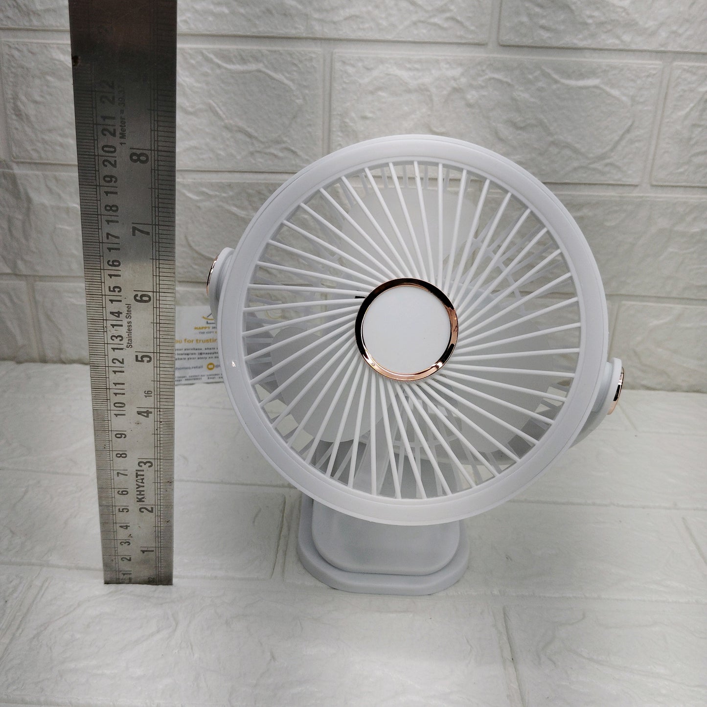 Wireless fan with clip and light