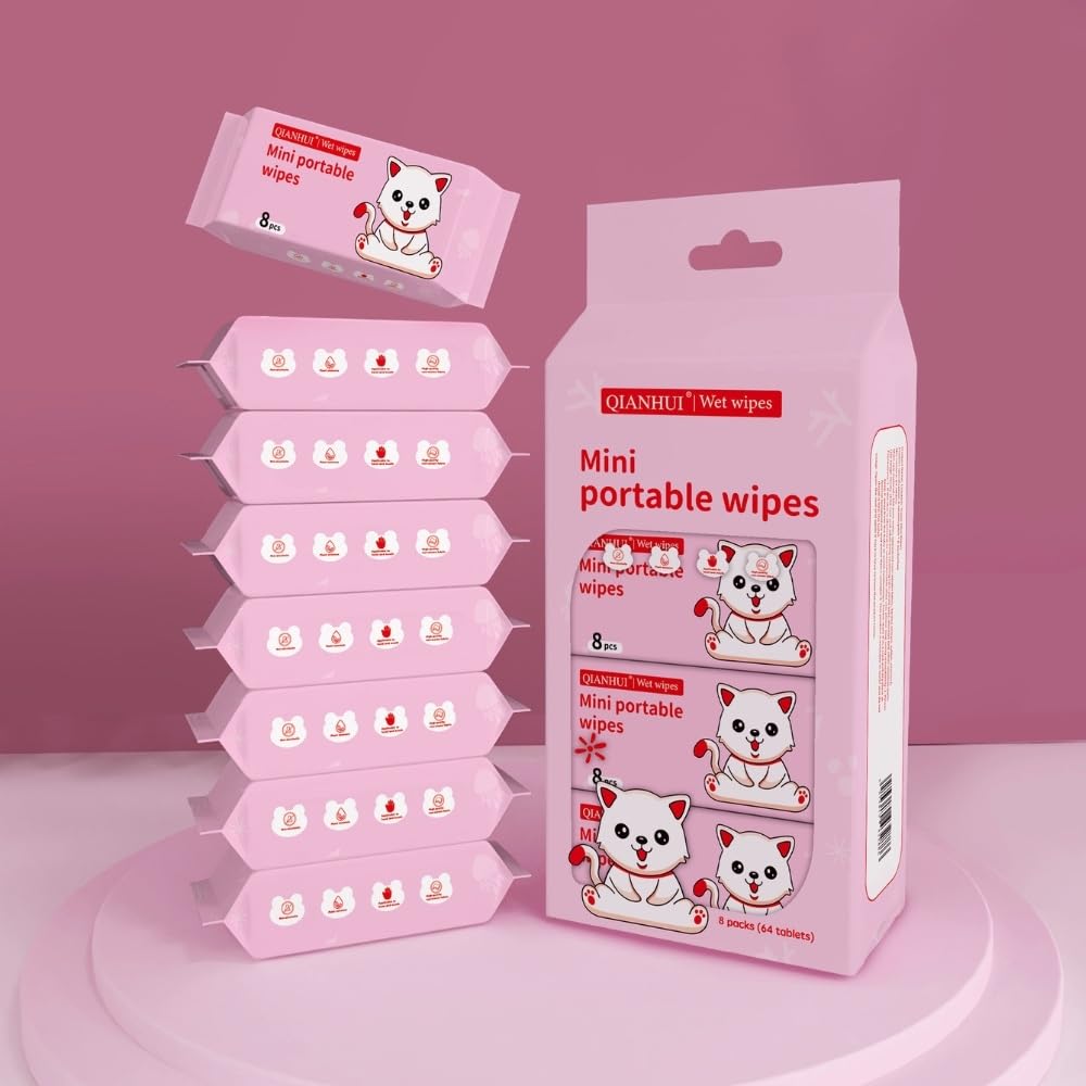 Mini portable wet wipes