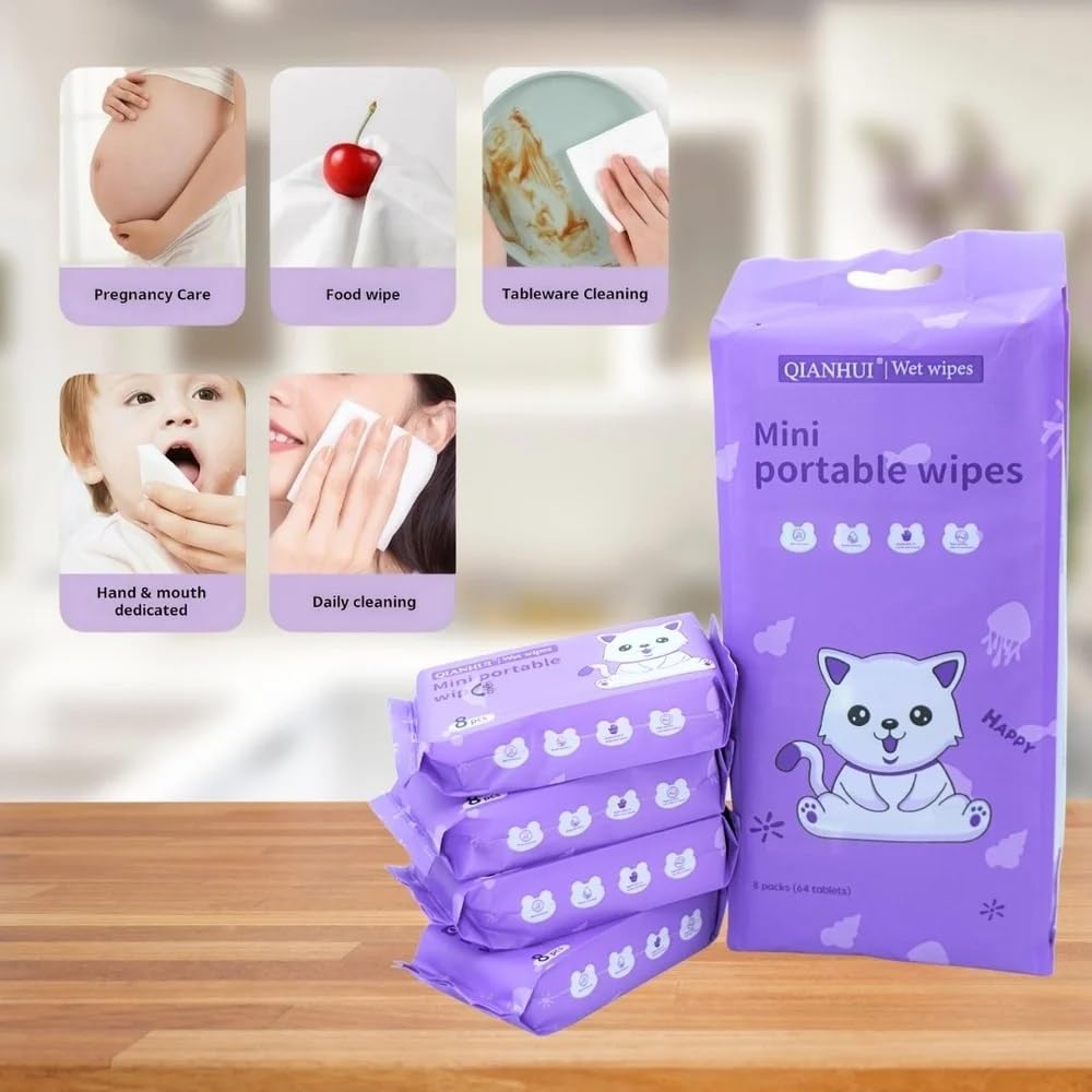 Mini portable wet wipes