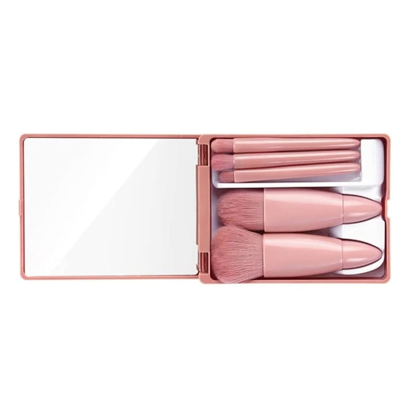 Cosmetic mirror with brushes