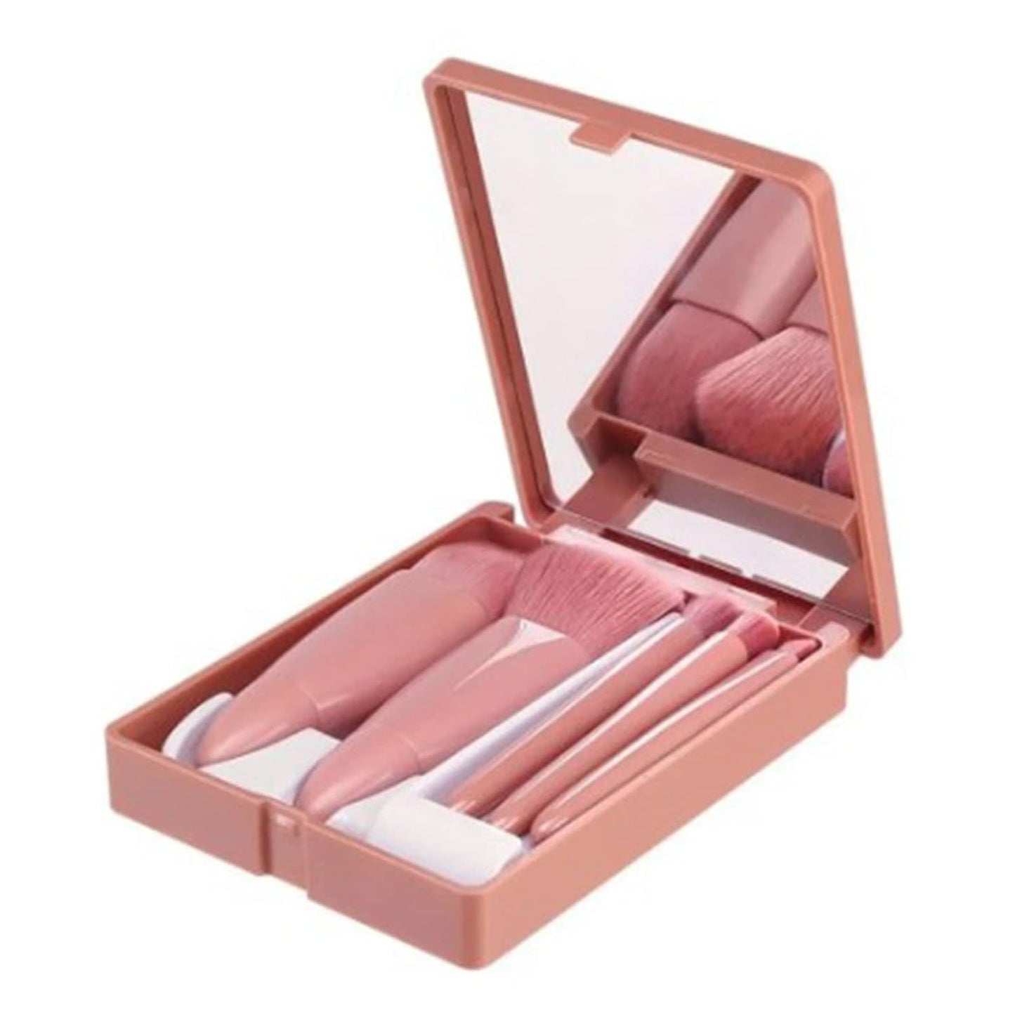 Cosmetic mirror with brushes