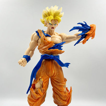 34 cm Ripped Shirt Fierce Goku Super Saiyan Dragon Ball Z Figurine