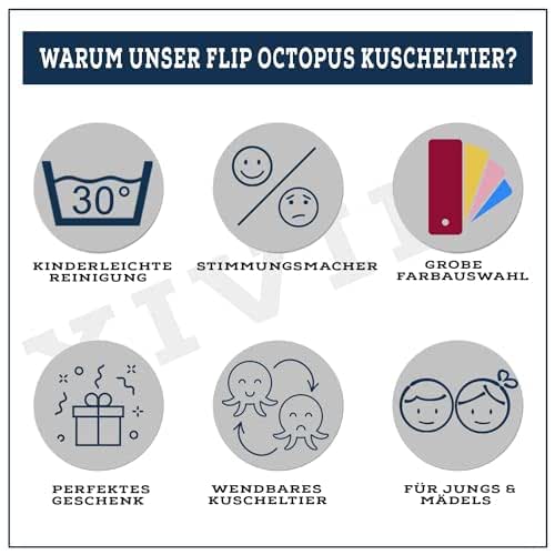 Reversible Octopus Soft Toy 12 cm