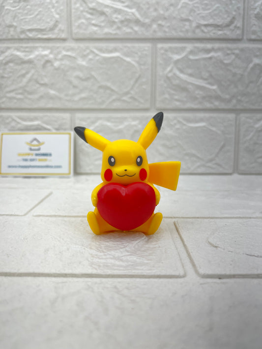 Red Heart Pikachu Pokemon Figurine