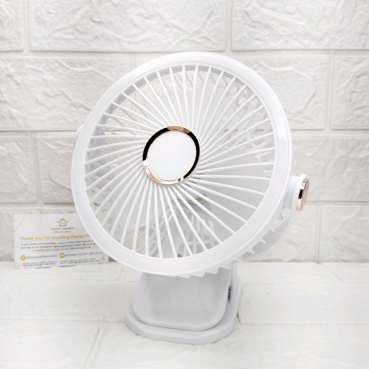 Wireless fan with clip and light