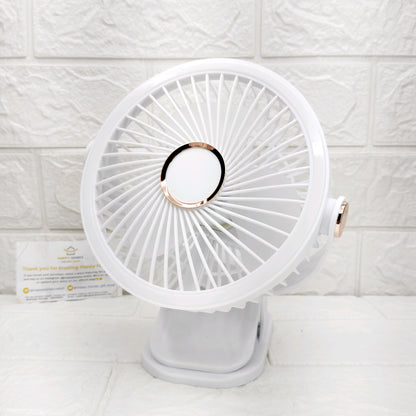 Wireless fan with clip and light