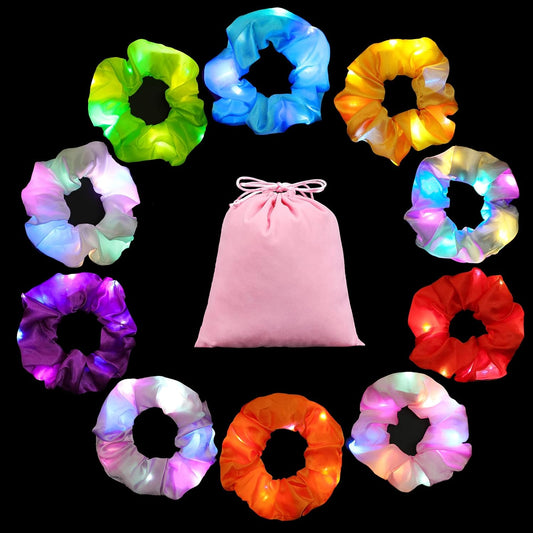 LED Hair Scrunchies Light Up Elastic Bands