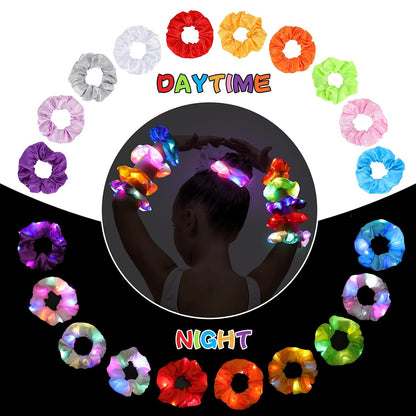 LED Hair Scrunchies Light Up Elastic Bands