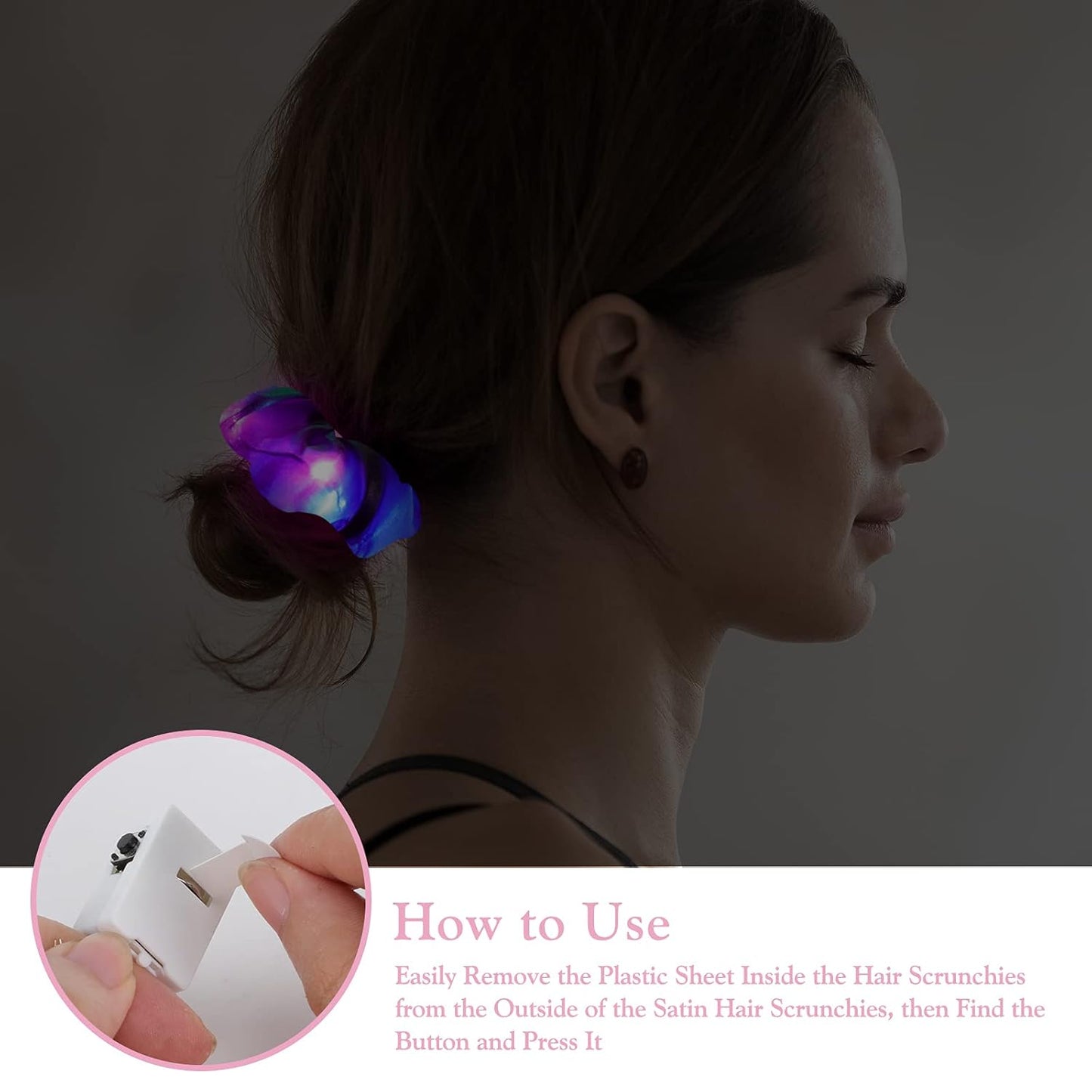 LED Hair Scrunchies Light Up Elastic Bands