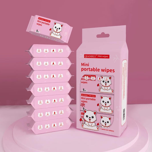 Mini portable wet wipes