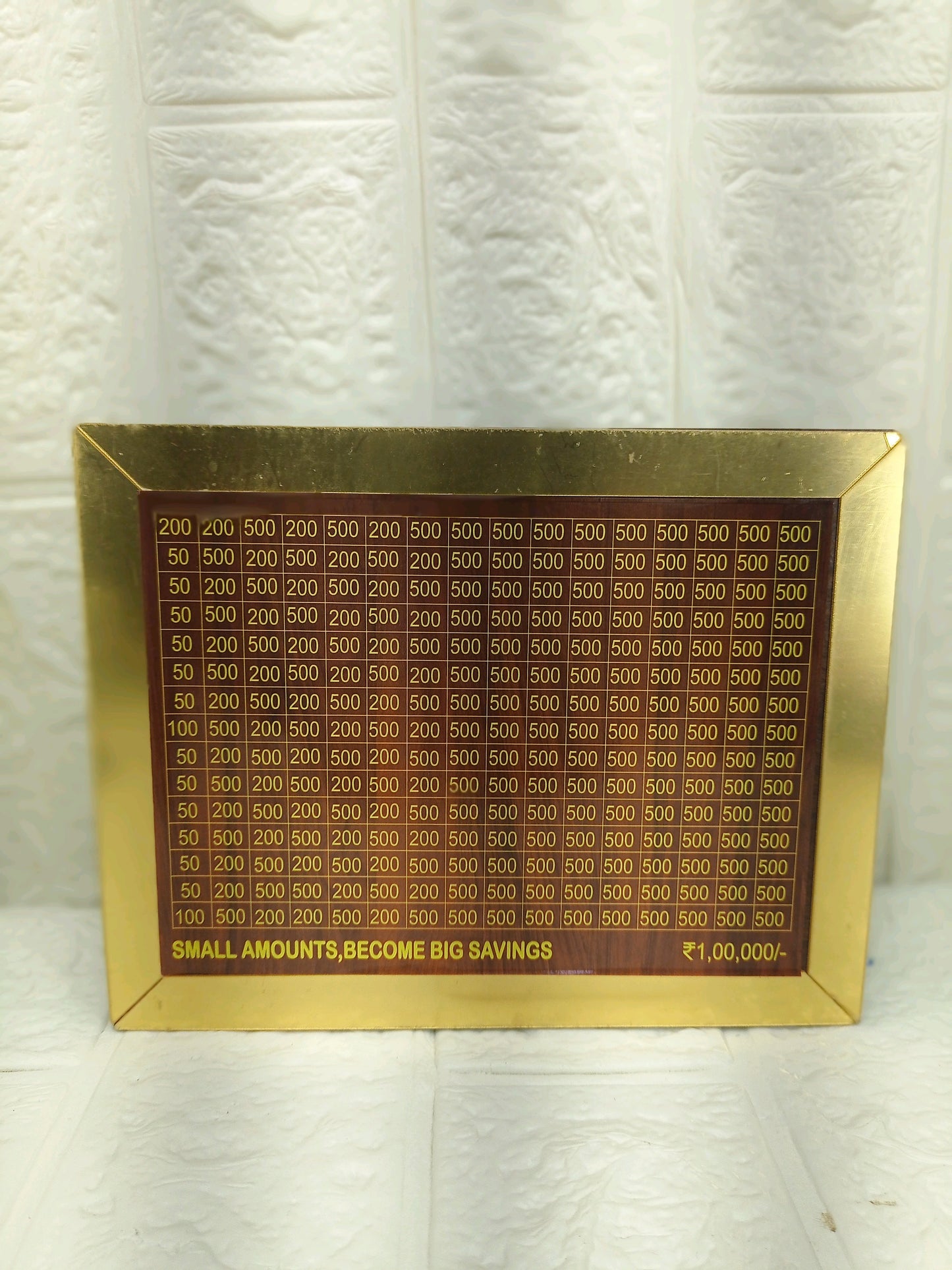 Golden Wooden Money Saving Box