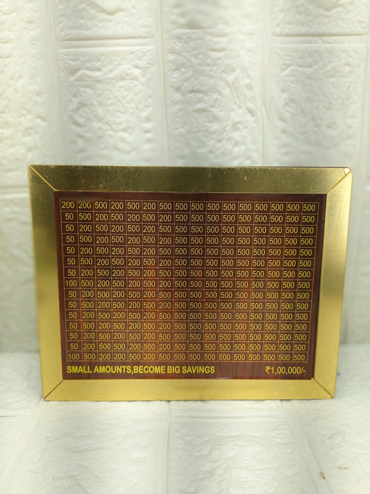 Golden Wooden Money Saving Box