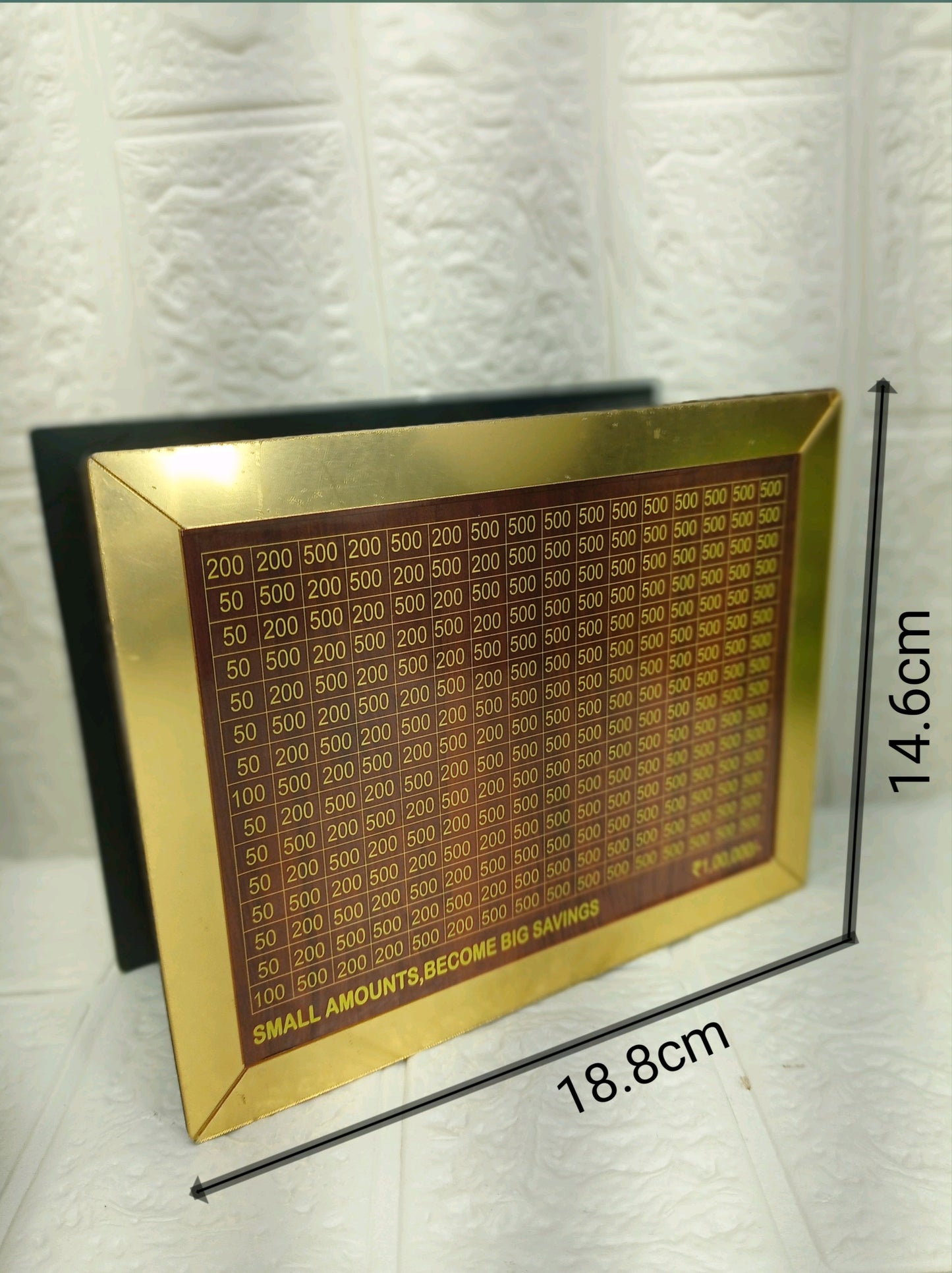 Golden Wooden Money Saving Box