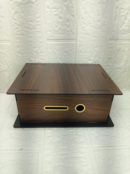 Golden Wooden Money Saving Box