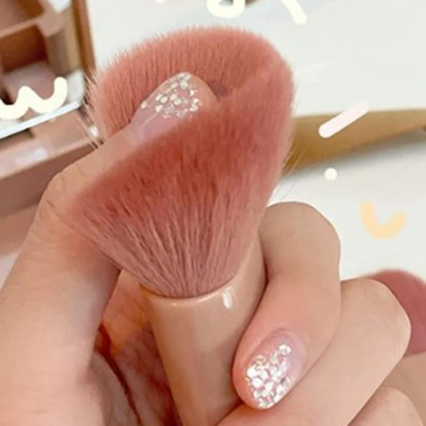 Cosmetic mirror with brushes