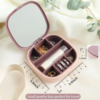 Mini Jewelry Storage Box With Mirror