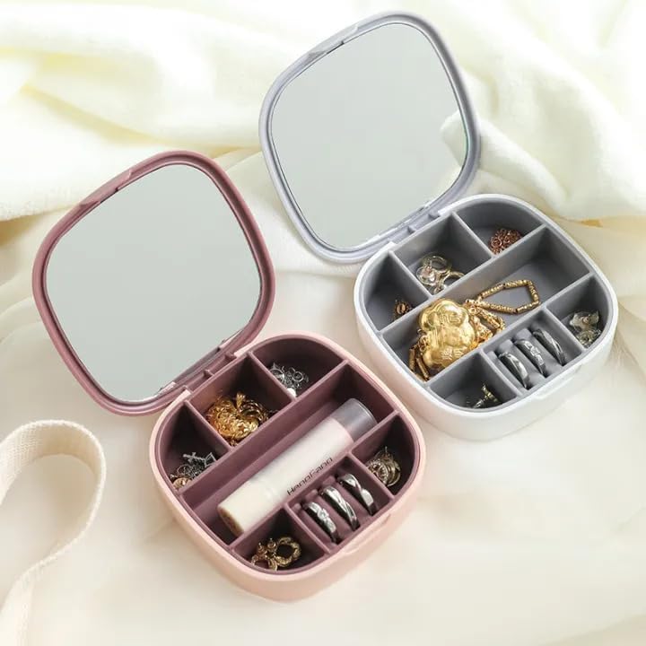 Mini Jewelry Storage Box With Mirror