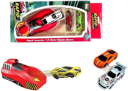 Mini speed launcher toy with car