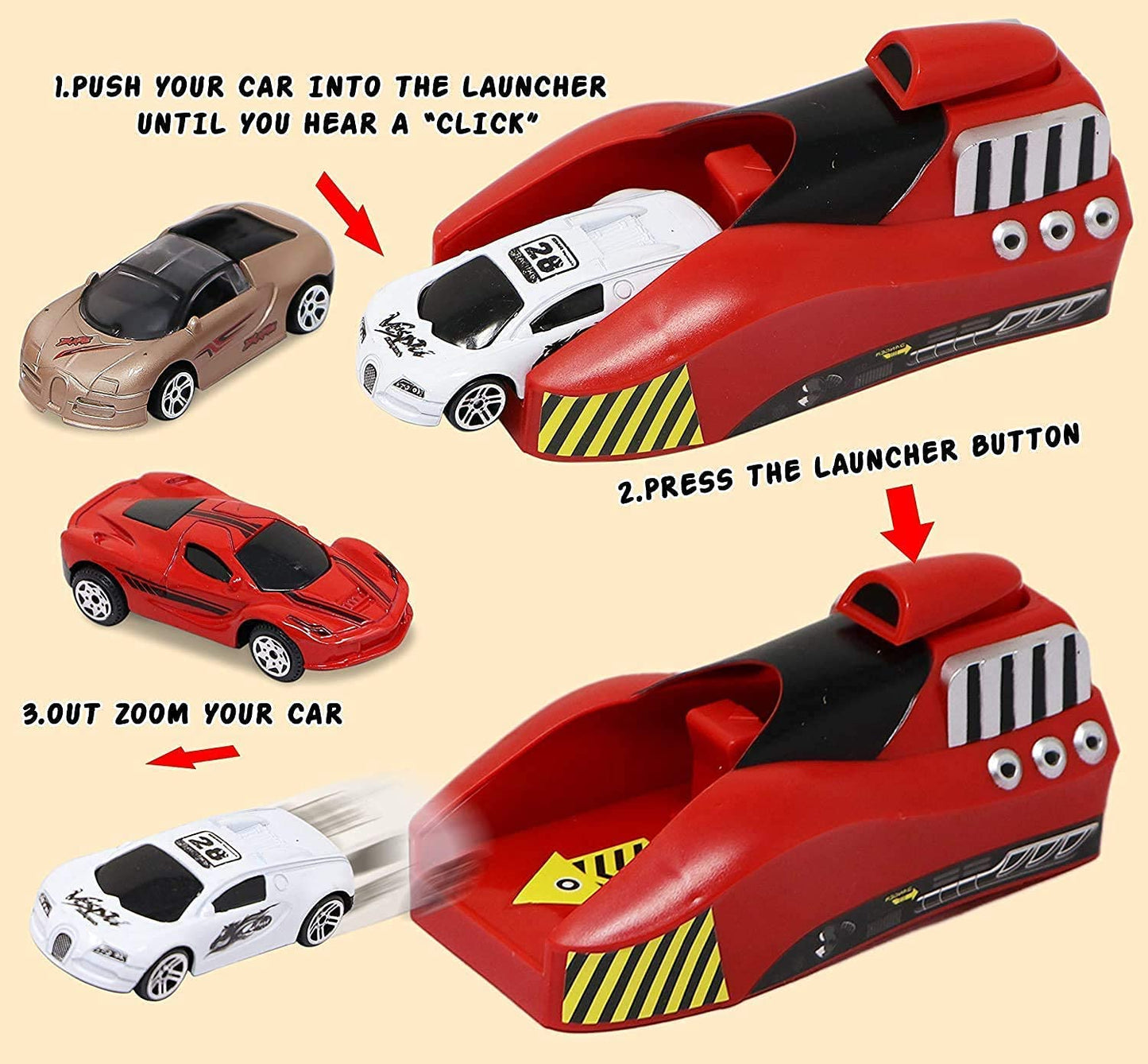 Mini speed launcher toy with car