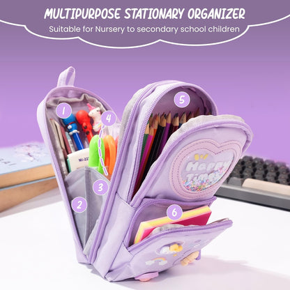 three-layer pencil pouch with a panda design