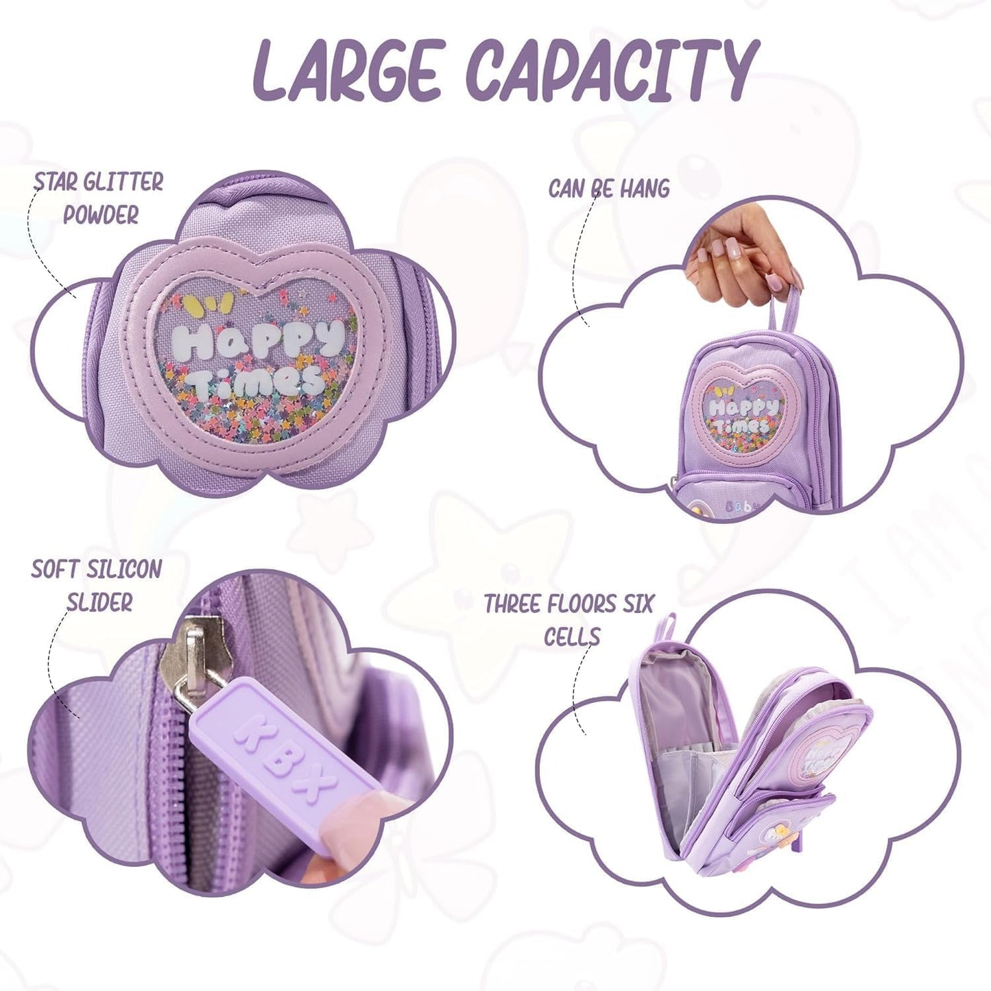 three-layer pencil pouch with a panda design