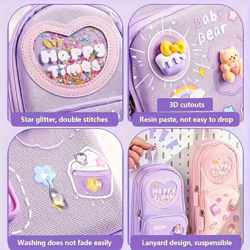 three-layer pencil pouch with a panda design