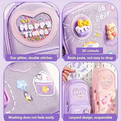 three-layer pencil pouch with a panda design