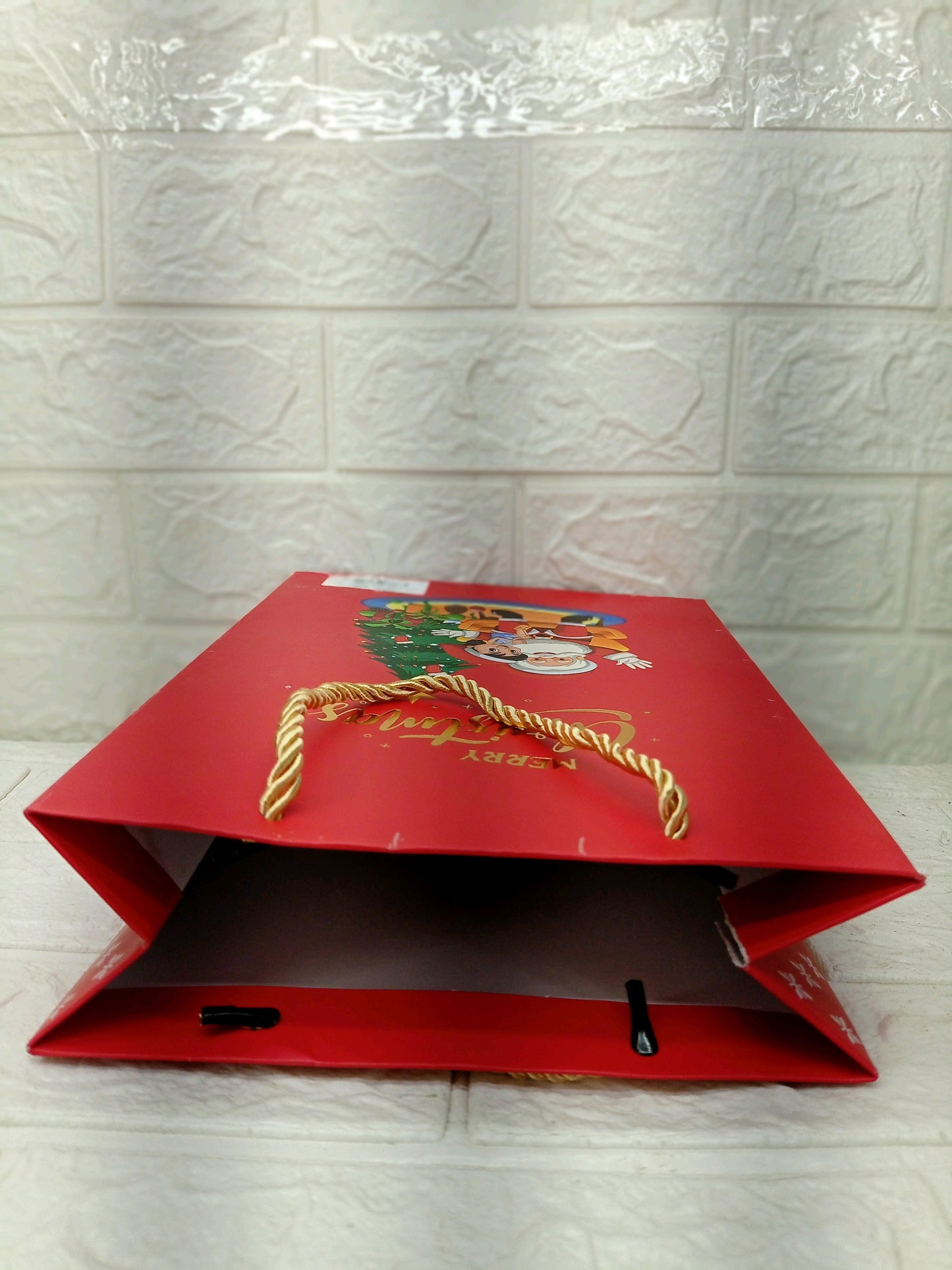 Christmas paper Santa gift bag