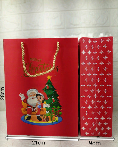 Christmas paper Santa gift bag